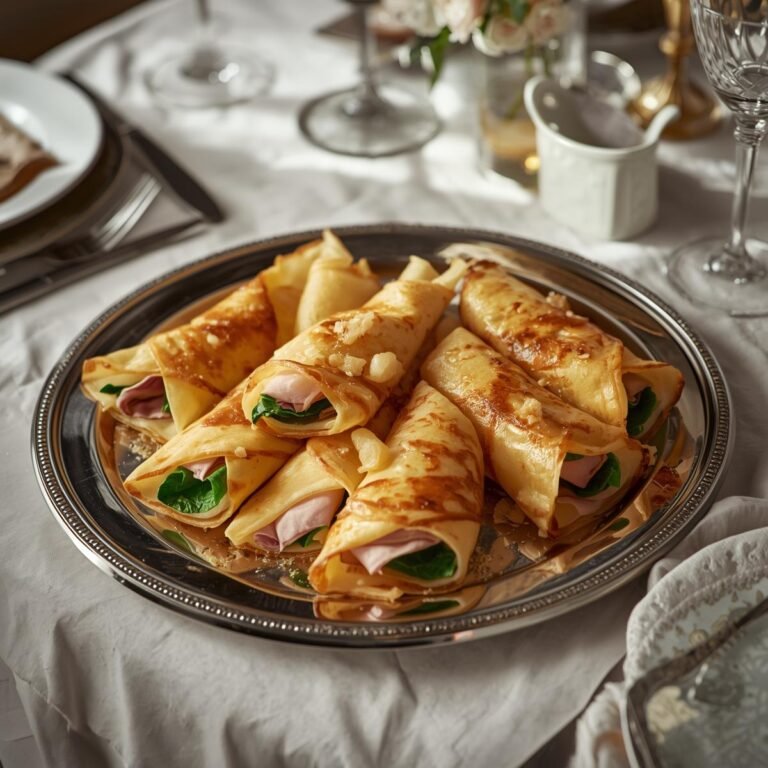 Ham Gruyere & Spinach Crepes